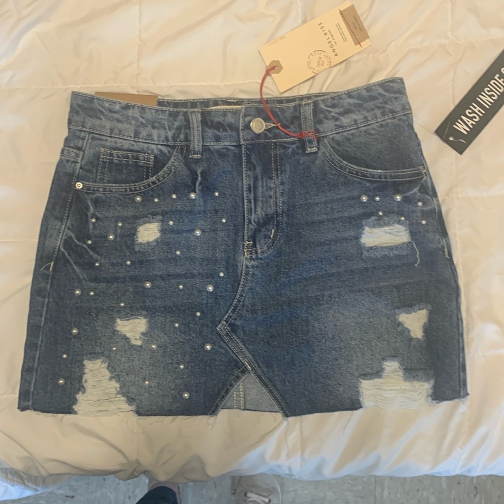 NWT ANGEL KISS RAW DISTRESSED MINI SKIRT